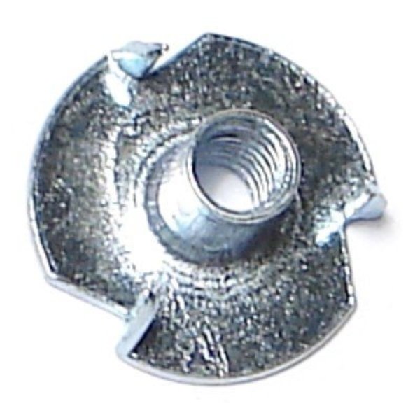 Midwest Fastener T-Nut, 3 Prongs, #10-24, Steel, Zinc Plated, 100 PK 03777